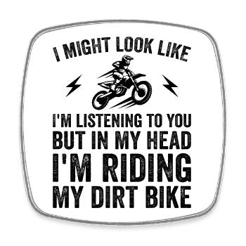 Funny Dirt Bike | Cute Motocross Dirt Bike Rider - Square fridge magnet - white - Front