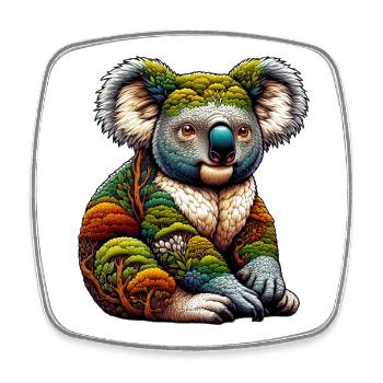 Koala - Viereckiger Kühlschrankmagnet - Weiß - Vorne