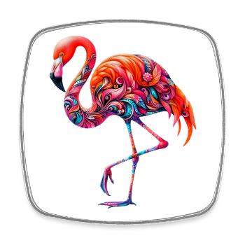 Flamingo - Square fridge magnet - white - Front