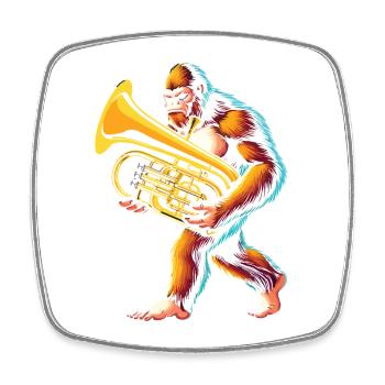 Yeti Gorilla mit Euphonium - Viereckiger Kühlschrankmagnet - Weiß - Vorne
