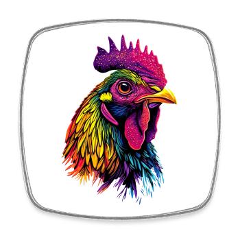 Poulet Poulet Poule Ferme Fermier Poulets mignons - Magnet carré - blanc - Devant