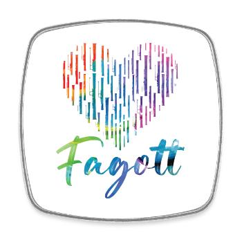 Fagott Herz Design für Fagottisten - Viereckiger Kühlschrankmagnet - Weiß - Vorne