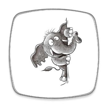 Drôle d’éléphant motif animal éléphant animal sauvage éléphant - Magnet carré - blanc - Devant