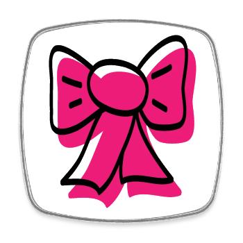 Pink ribbon - Square fridge magnet - white - Front
