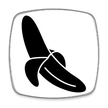 Banane - Viereckiger Kühlschrankmagnet - Weiß - Vorne