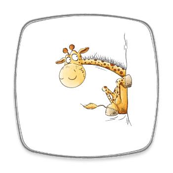 Lustige Giraffe I Wildtier Tiermotiv - Viereckiger Kühlschrankmagnet - Weiß - Vorne