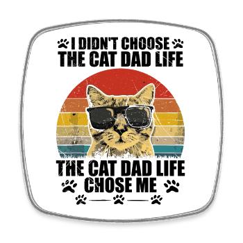 I didn't choose the cat dad life - Magnet carré - blanc - Devant