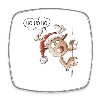 Ho Ho Ho Rentier Weihnachten - Viereckiger Kühlschrankmagnet - Weiß - Vorne