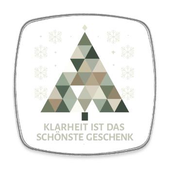 Minimalistischer Weihnachtsbaum: Schlichte Eleganz - Viereckiger Kühlschrankmagnet - Weiß - Vorne