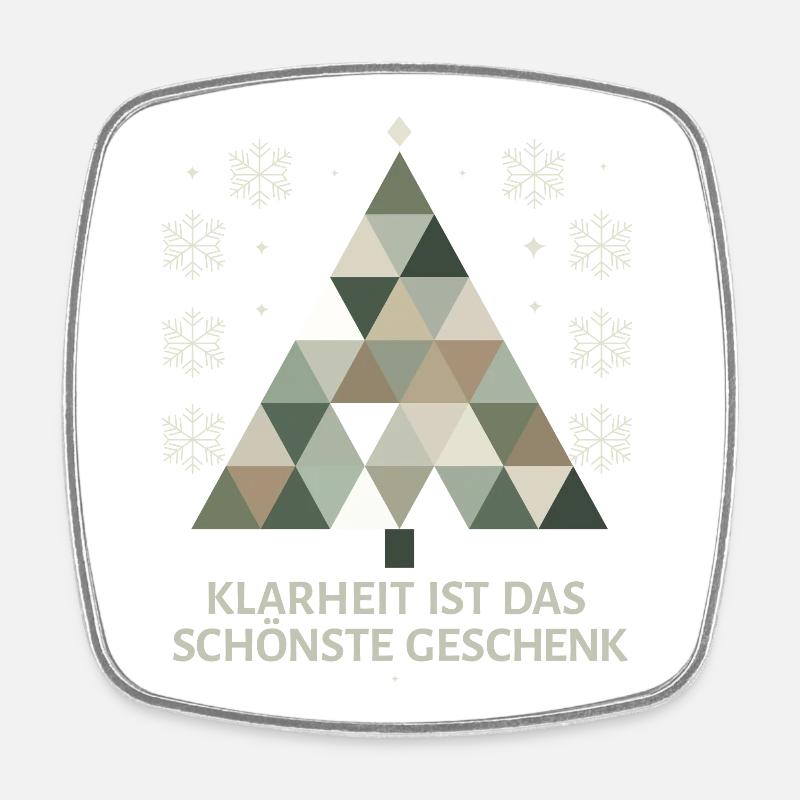 Minimalist Christmas tree: Simple elegance - Square fridge magnet - white