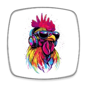 Coq Poulet Papa Poulailler Papa Poulet fermier Poulets - Magnet carré - blanc - Devant