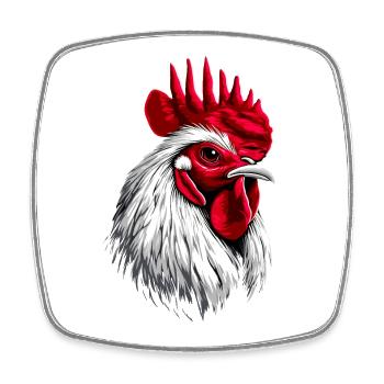 Coq Poulet Papa Poulailler Papa Poulet fermier Poulets - Magnet carré - blanc - Devant