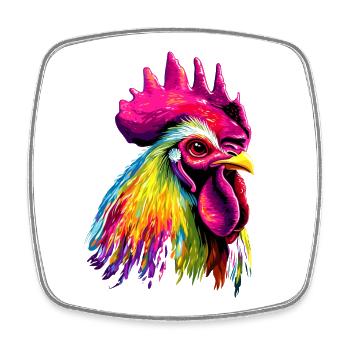 Coq Poulet Papa Poulailler Papa Poulet fermier Poulets - Magnet carré - blanc - Devant