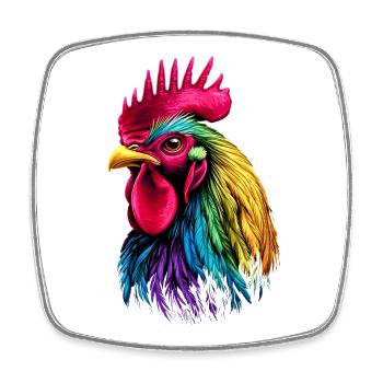 Coq Poulet Papa Poulailler Papa Poulet fermier Poulets - Magnet carré - blanc - Devant