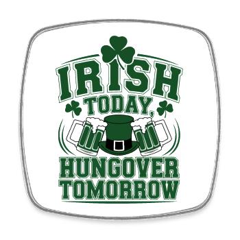 Funny Irish Drinking St. Patrick's Day Party Art - Square fridge magnet - white - Front