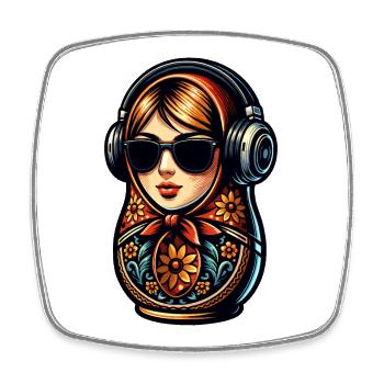 Russian Matryoshka Music Russia Russian - Square fridge magnet - white - Front