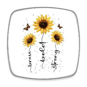 Fleurs d’été Fleur Inspiration Dicton de motivation - Magnet carré - blanc - Devant