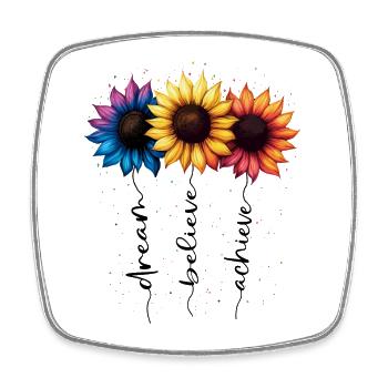 Summer Flowers Flower Inspiration Motivational Saying - Square fridge magnet - white - Front