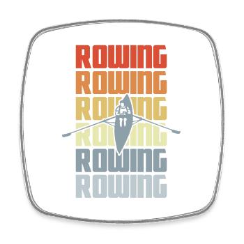 Vintage Rowing - Square fridge magnet - white - Front