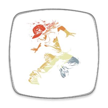 Vintage B-Girl - Viereckiger Kühlschrankmagnet - Weiß - Vorne