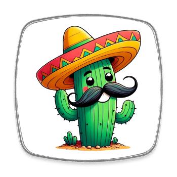 Cactus - Square fridge magnet - white - Front