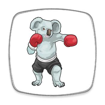 Koala Boxer Boxhandschuhe Boxen - Viereckiger Kühlschrankmagnet - Weiß - Vorne