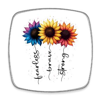 Summer Flowers Flower Inspiration Motivational Saying - Square fridge magnet - white - Front