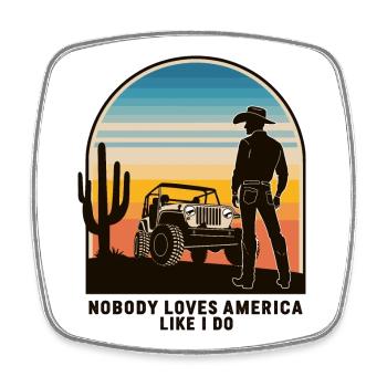 Cowboy - Viereckiger Kühlschrankmagnet - Weiß - Vorne