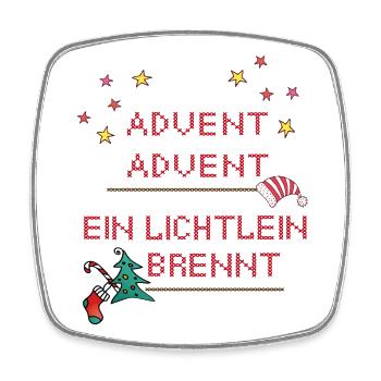 Avent Avent, Noël - Magnet carré - blanc - Devant