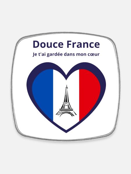 Douce France - Magnet carré - blanc