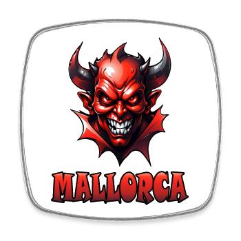 Majorque avec Red Devil - Magnet carré - blanc - Devant