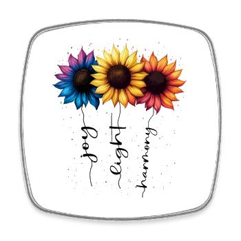 Summer Flowers Flower Inspiration Motivational Saying - Square fridge magnet - white - Front