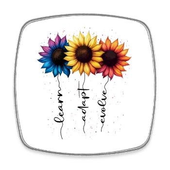 Summer Flowers Flower Inspiration Motivational Saying - Square fridge magnet - white - Front