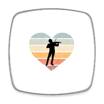 I Love Violin Retro Violin Classical Music - Square fridge magnet - white - Front