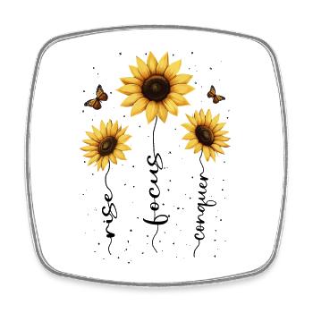 Summer Flowers Flower Inspiration Motivational Saying - Square fridge magnet - white - Front
