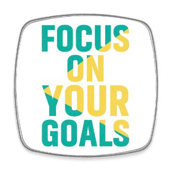 focus on your goals shirt - Viereckiger Kühlschrankmagnet - Weiß - Vorne