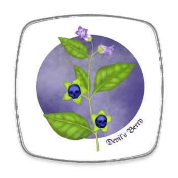 Devil's Berry - Square fridge magnet - white - Front