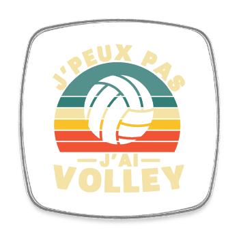 I Can't I Have Volley Humor Gift - Square fridge magnet - white - Front