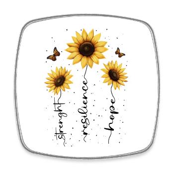 Summer Flowers Flower Inspiration Motivational Saying - Square fridge magnet - white - Front