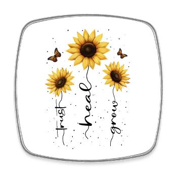 Fleurs d’été Fleur Inspiration Dicton de motivation - Magnet carré - blanc - Devant