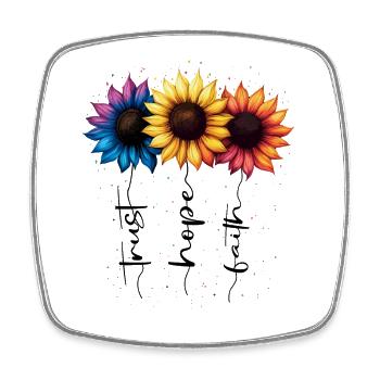 Summer Flowers Flower Inspiration Motivational Saying - Square fridge magnet - white - Front