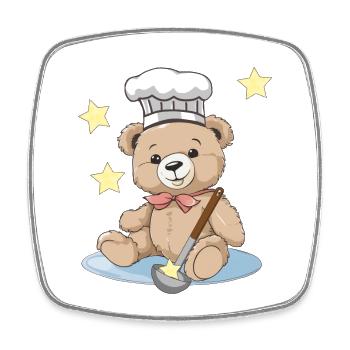 Teddy Sterne Koch Köche Köchin Kochkunst kochen - Viereckiger Kühlschrankmagnet - Weiß - Vorne