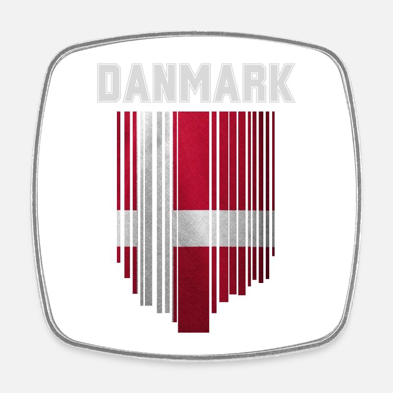 Drapeau du Danemark, fierté danoise - Magnet carré - blanc