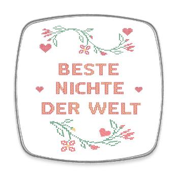 beste Nichte der Welt - Viereckiger Kühlschrankmagnet - Weiß - Vorne