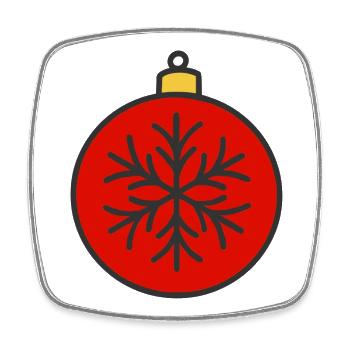 Bauble - Square fridge magnet - white - Front