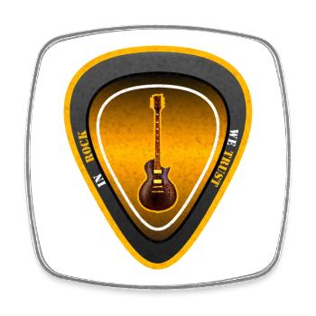 IN ROCK WE TRUST - Viereckiger Kühlschrankmagnet - Weiß - Vorne