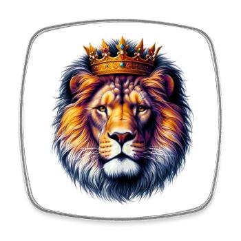 Lion - Square fridge magnet - white - Front