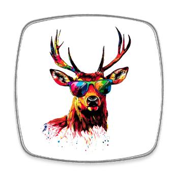 Deer, Antlers, Hunting, Deer, Reindeer, Red Deer, Hunter - Square fridge magnet - white - Front