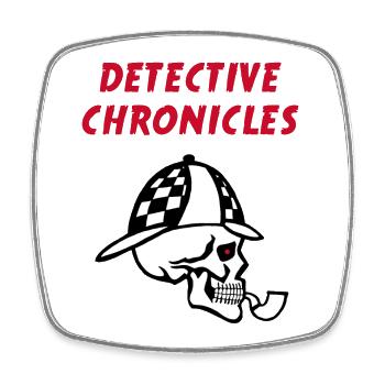 Detective Skull - Square fridge magnet - white - Front