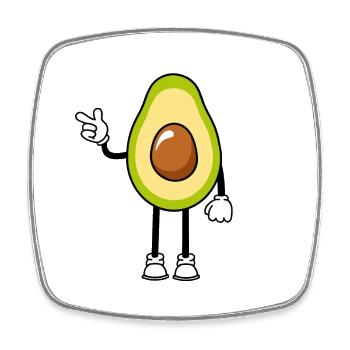 Avocat - Magnet carré - blanc - Devant